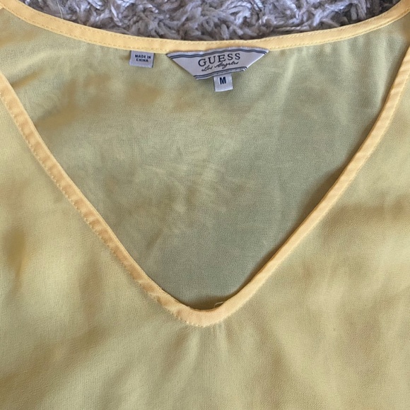 GUESS yellow sheer blouse - Picture 2 of 2